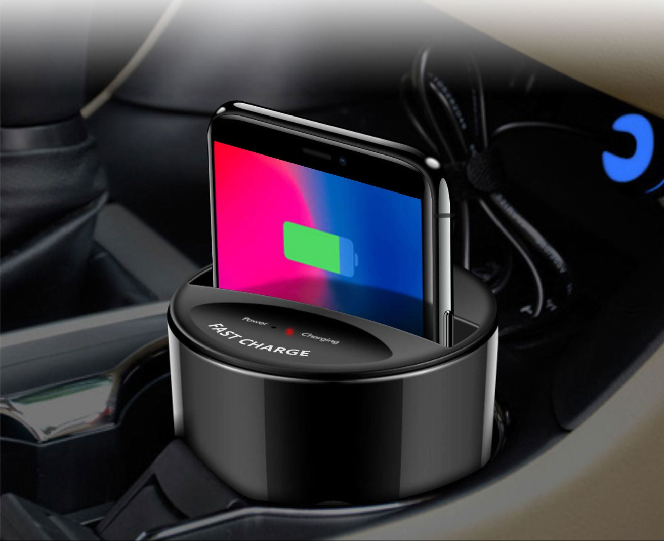 Wireless Car Charger – Cup Holder